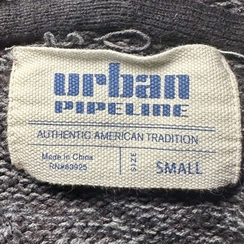 Urban Pipeline Gray Knit Toggle Hoodie Mens Size S Pullover Preppy Dark Academia - Picture 8 of 12